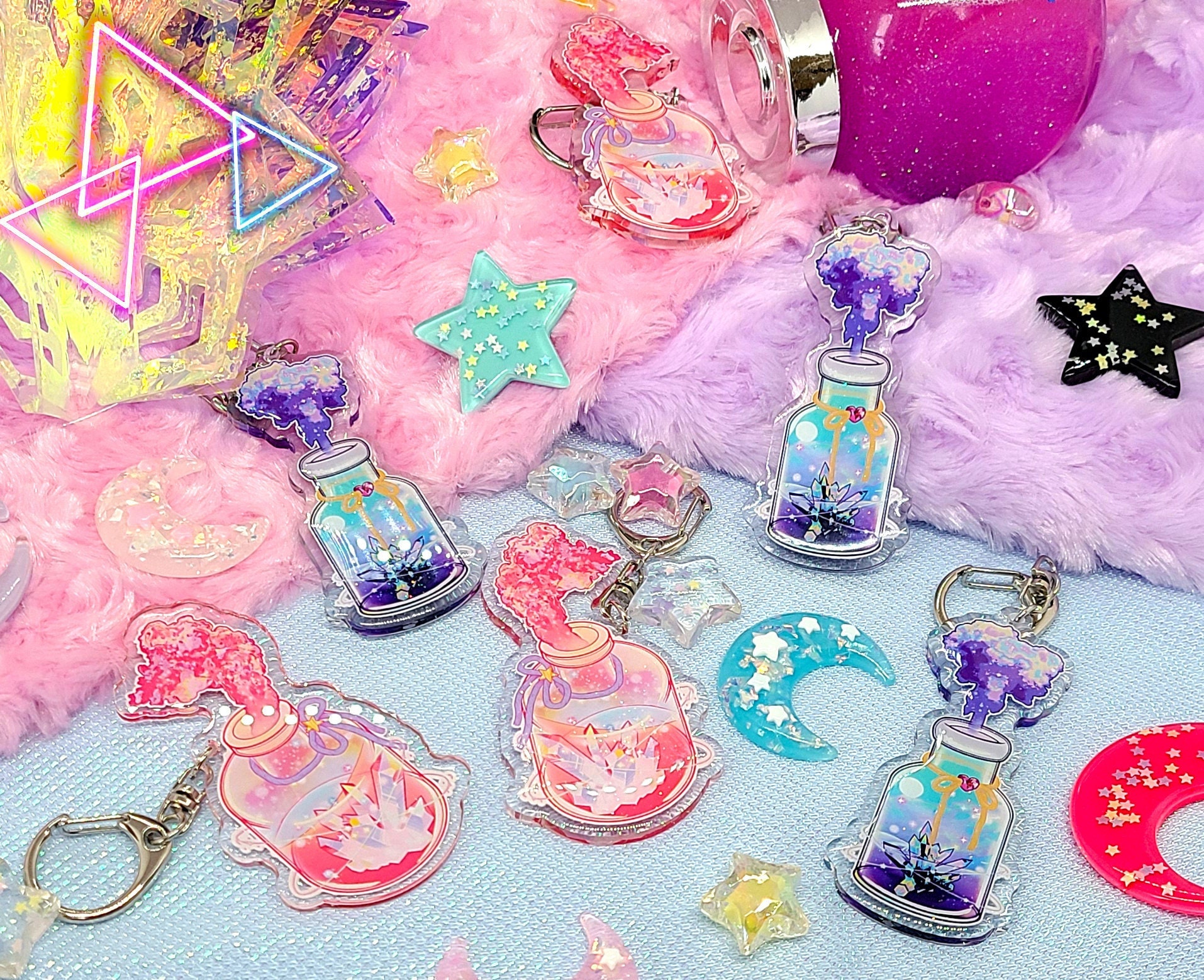 Kristallglas Anhänger | Klare Glitter | Schlüsselanhänger