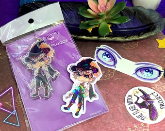 Holographic Witch Acrylic Charm & Sticker | Holo Print, Sticker Sheet Bundle | Flair Witch Project
