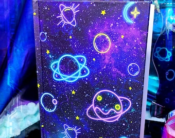 Neon Space | Foil Printed Notebook | A5