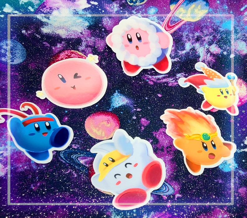 Kirby Hat Stickers Soild & Clear Vinyl image 1