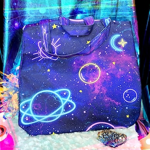 Printed Pattern Neon Space | Tote bag