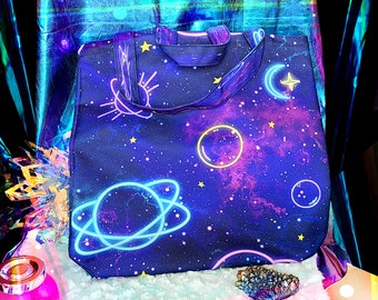 Printed Pattern Neon Space | Tote bag