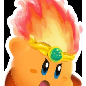 Kirby Hat Stickers Soild & Clear Vinyl Fire