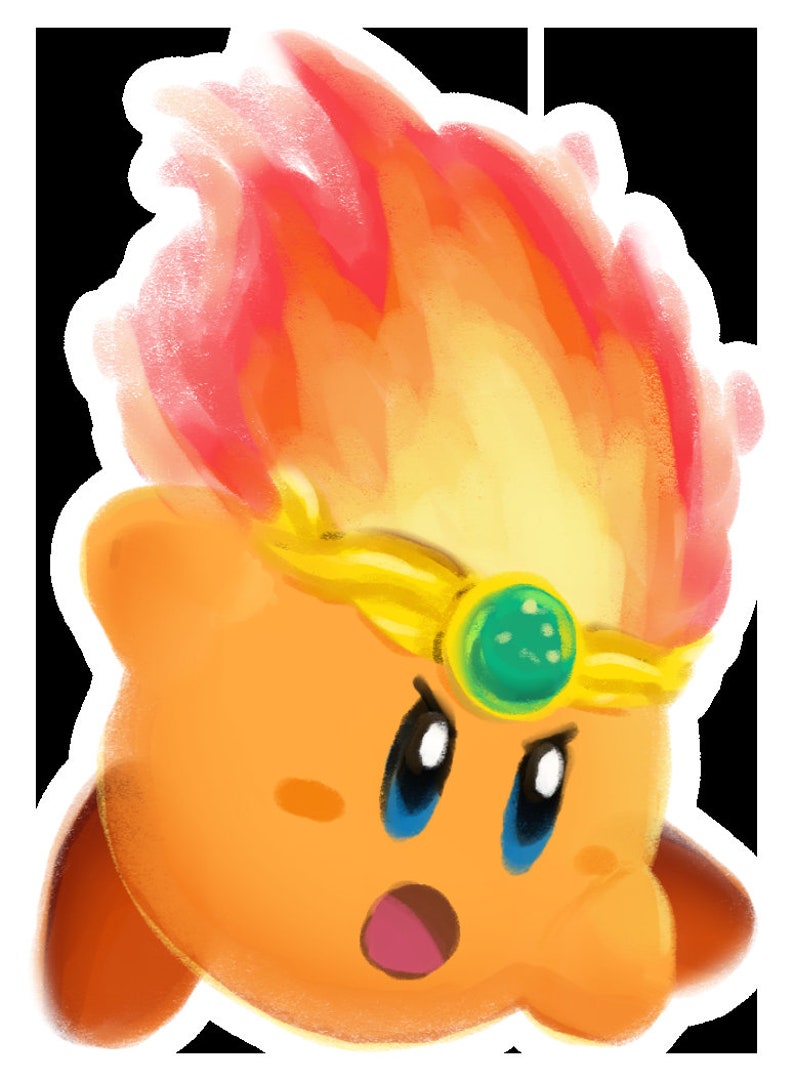 Kirby Hat Stickers Soild & Clear Vinyl Fire