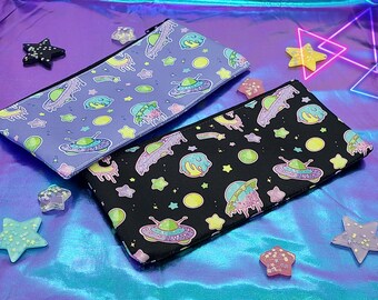 Candy Space Canvas Zipper Pouch | Pencil Pouch, Coin Purse