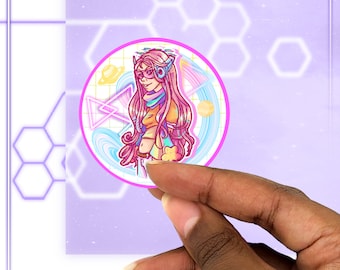 Pastel Retro Girl Sticker