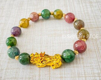 Money Magnet Natural Citrine & Green Aventurine 24K Gold Pixiu Lucky Bracelet Money Magnet Natural Citrine & Green Aventurine 24K Gold Pixiu Lucky Bracelet