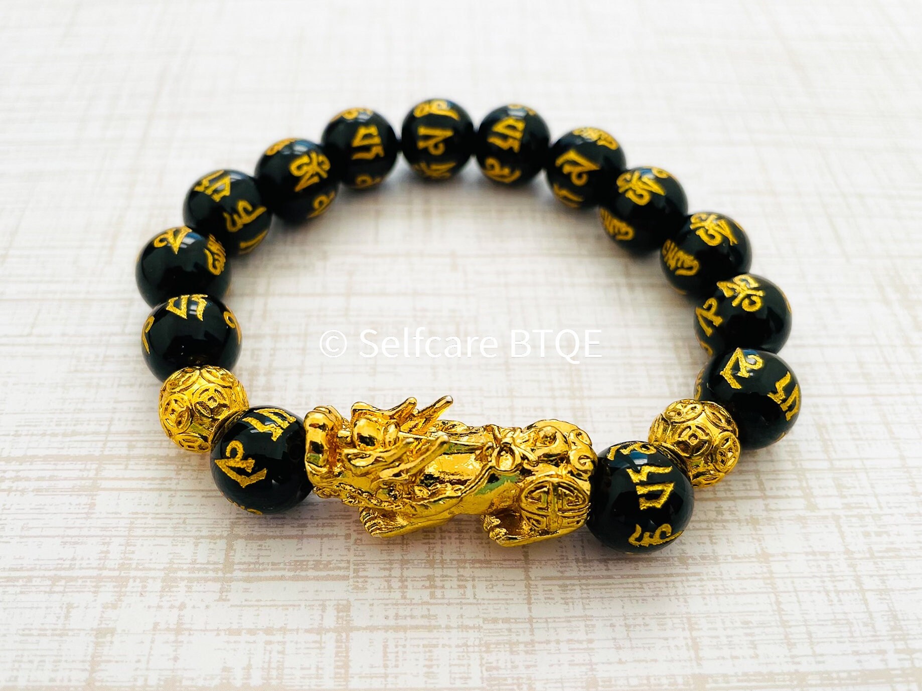 2022 Pi Xiu Bracelets Feng Shui Black Obsidian Fortune Bracelet Beads Women  Men Girls Boys Unisex Adjustable Elasticity 10mm - AliExpress