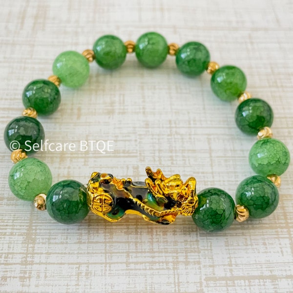 PiXiu Jade Stone  Attract Wealth & Good Luck Feng Shui Bracelet