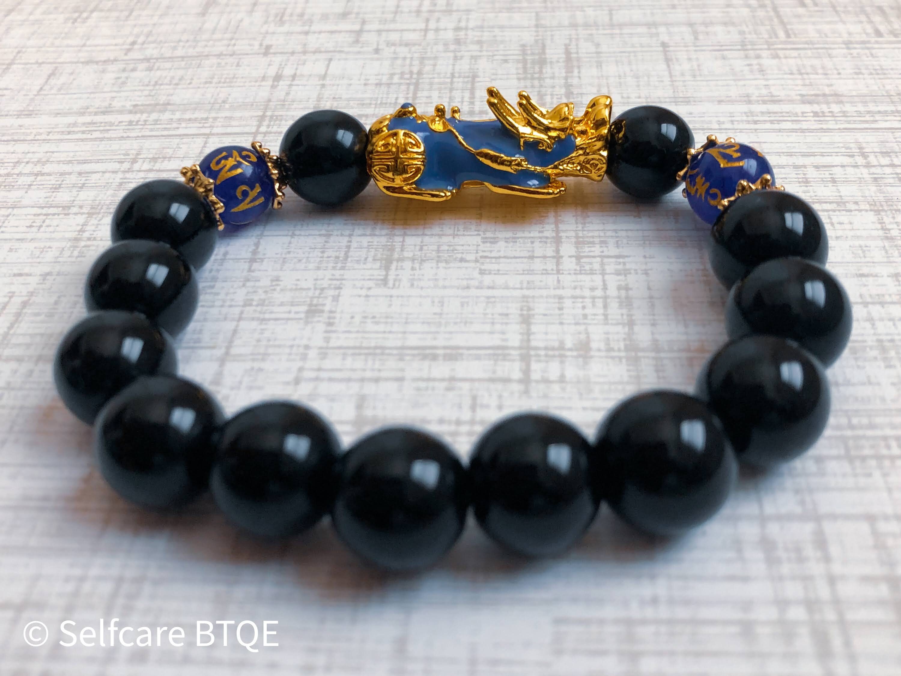  MANRUO Feng Shui Black Obsidian Wealth Bracelet Color