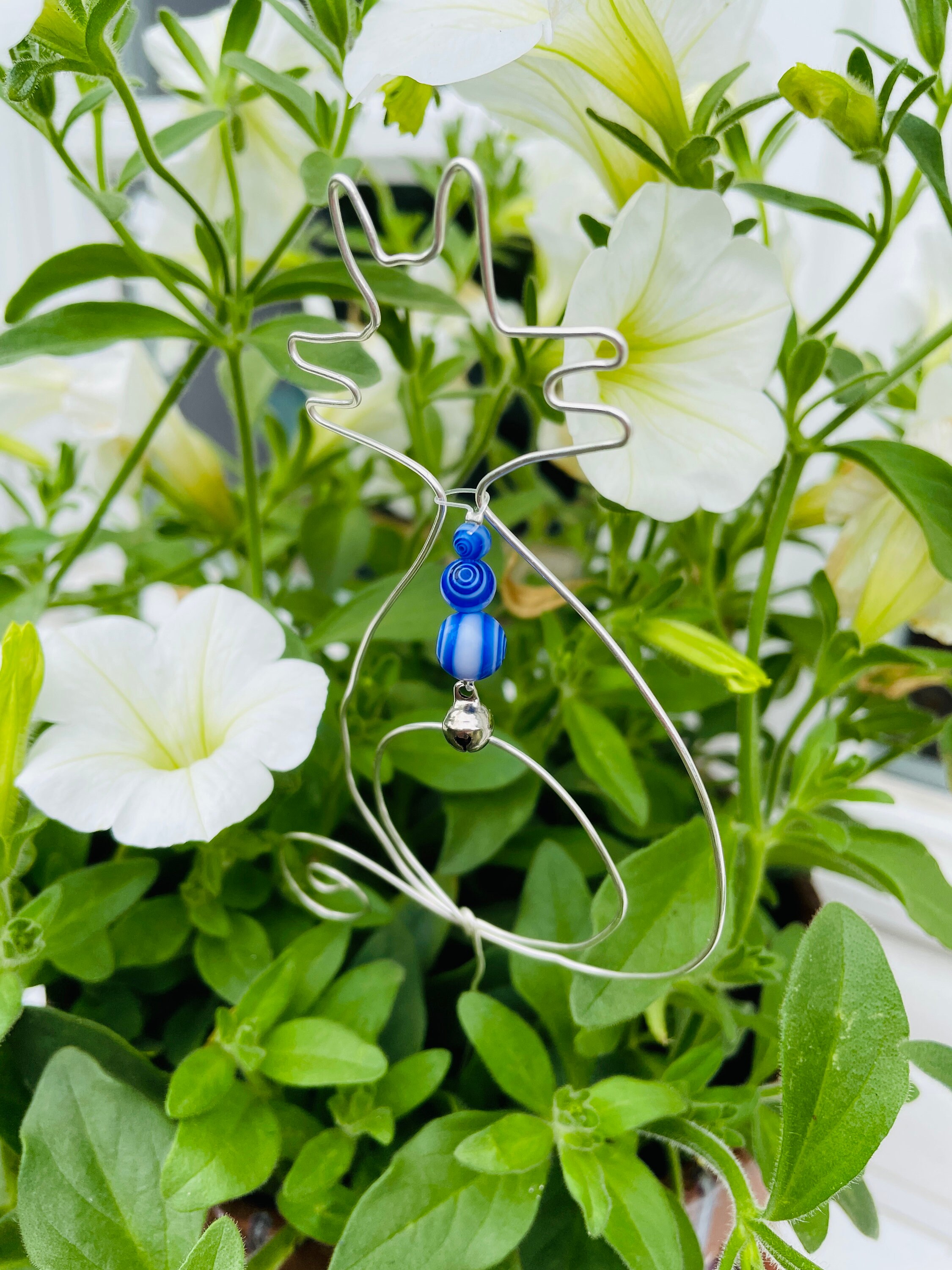 Draht Katze mit Glasperlen Blumenstecker Gartenstecker Etsy