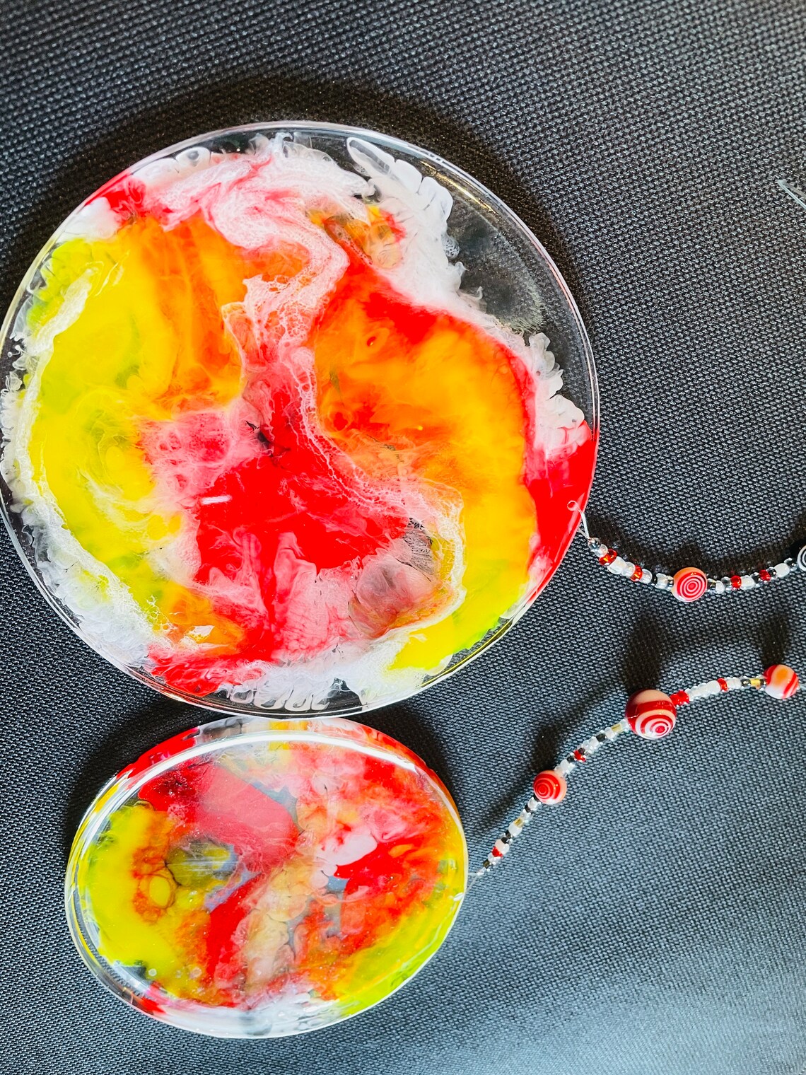 2 pcs. Suncatcher / sun catcher made of epoxy resin with glass Etsy