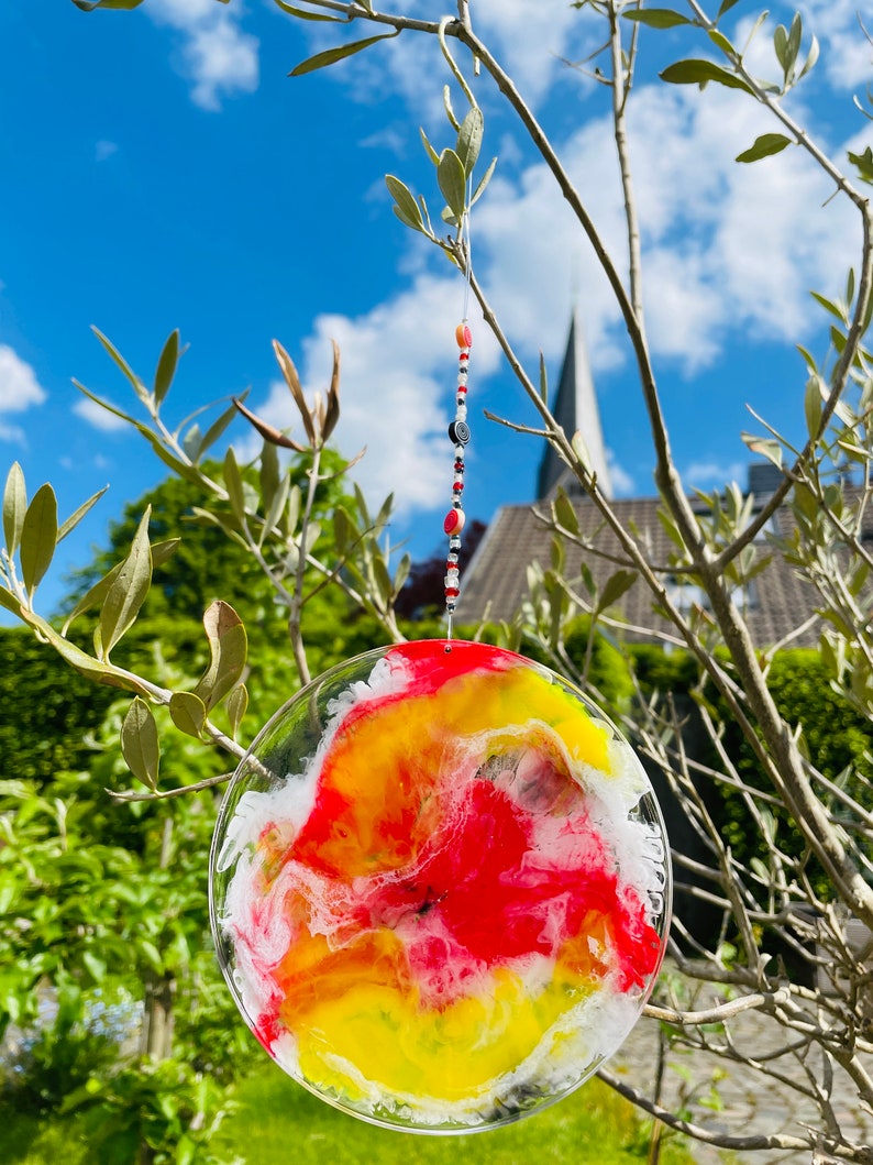 2 pcs. Suncatcher / sun catcher made of epoxy resin with glass Etsy