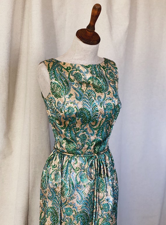 Vintage Brocade Maxi Dress from 1960s