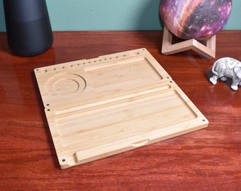 Personalized Bamboo Magnetic Tray: Stash & Accessory Organizer