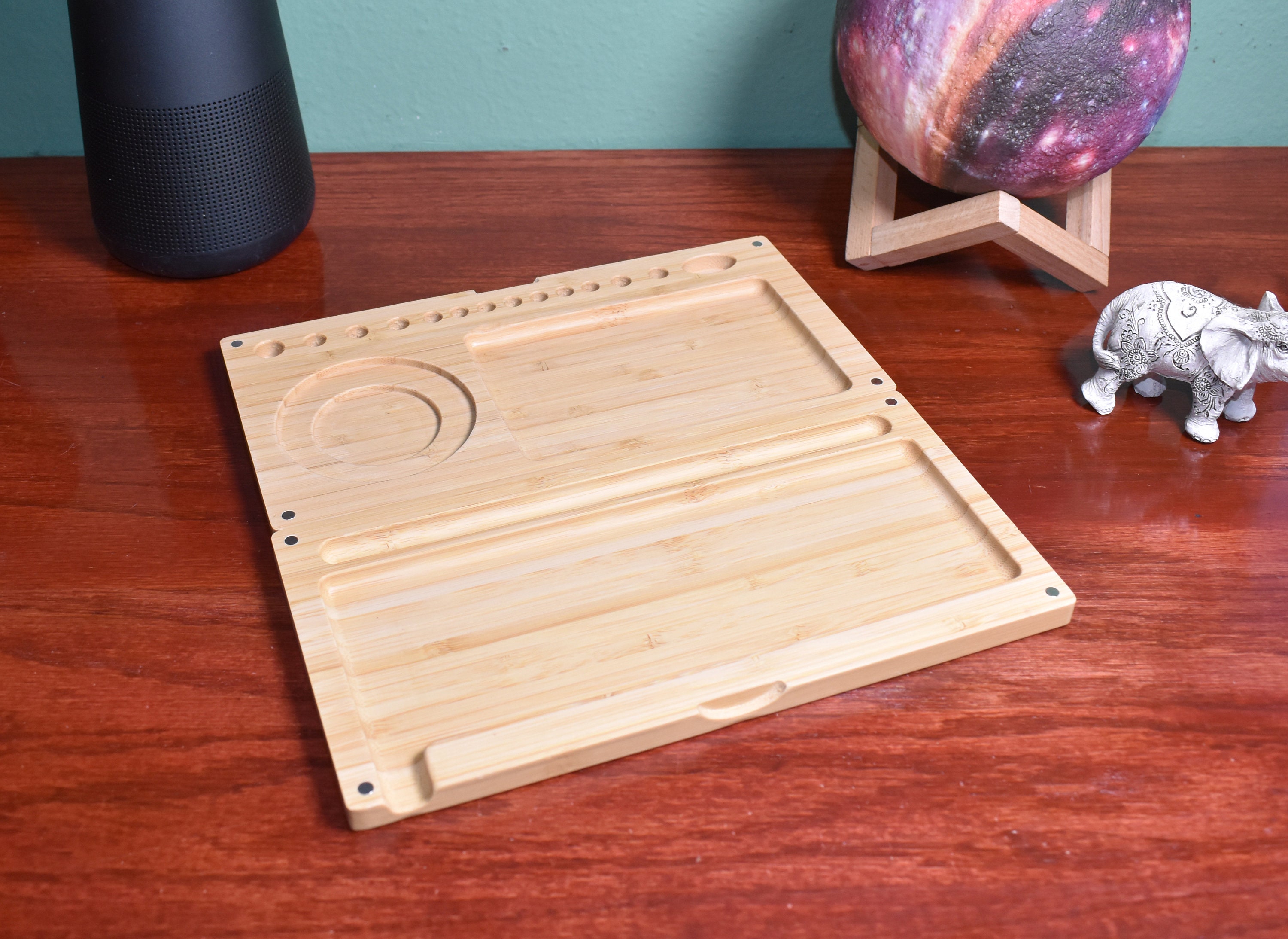 Leaf Rolling Tray Made From Walnut, Cherry or Maple. 