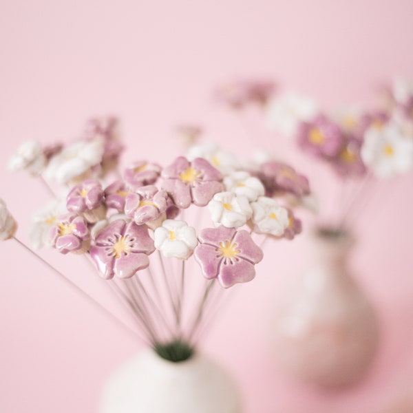 Ceramic flowers violets