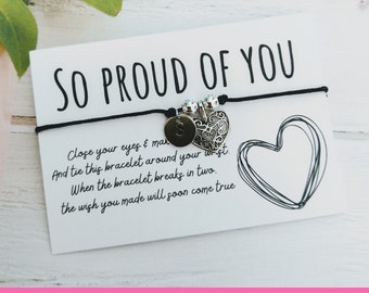 Congratulations proud of you bracelet - New Job, Promotion, New Home Exams Pass, Graduation, Driving Test, Well Done, Celebration gift