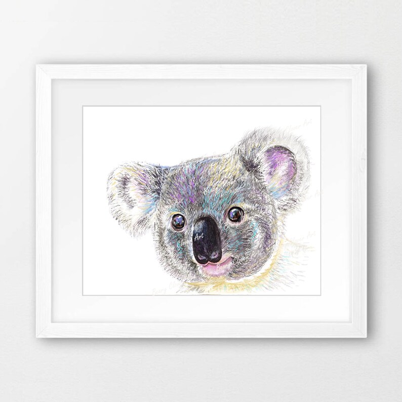 Digital Koala Print, Koala Wall Art, Koala Decor Wall, Koala Home Decor