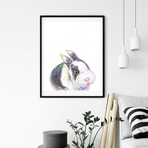 Digital Rabbit Print, Rabbit Wall Art, Rabbit Decor Wall, Rabbit Home Decor, Rabbit Painting, Digital Art Print, Digital Prints