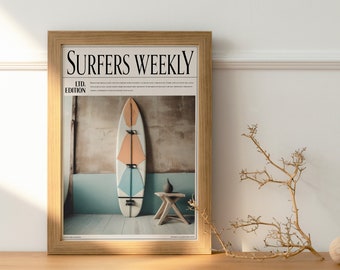 Surfboard Wall Art | 4-Piece Bundle | INSTANT DOWNLOAD | Digital Download | 24x36 Printables