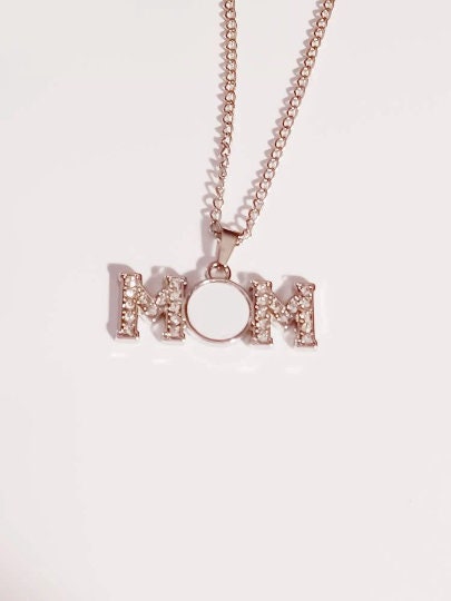 DIY Personalized Jewelry Gift Sublimation Blank Necklace MOM Pendant With  Chain