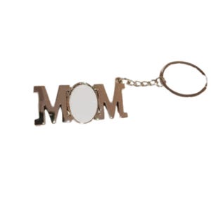 Sublimation Blank Mom Keychain: White Metal Insert