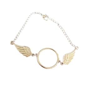 Angel Wings Sublimation Blank Bracelet: White Metal Keepsake