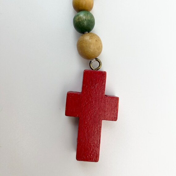 Vintage Mid Century Rosary Necklace Multi Colored… - image 2