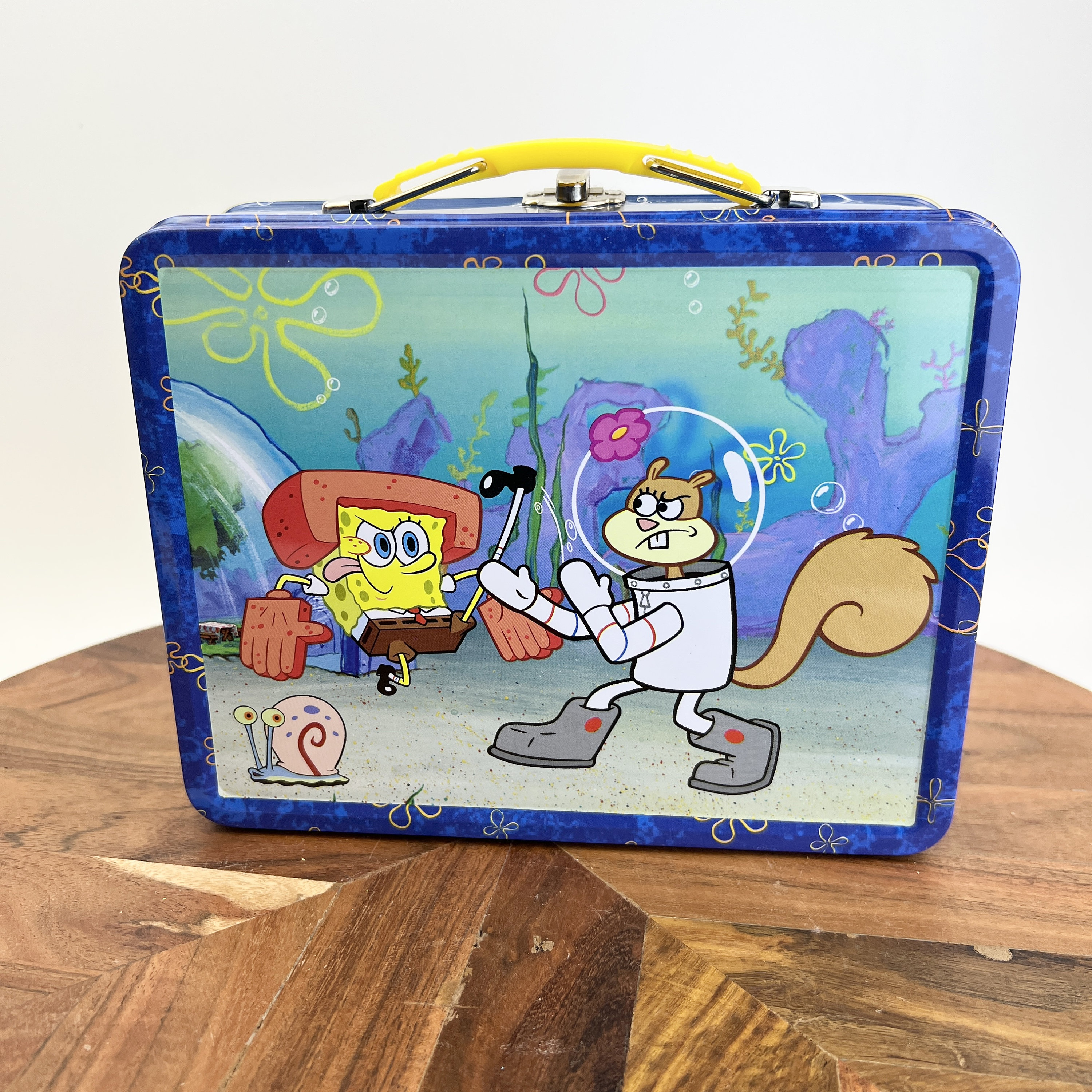 spongebob metal lunch box rare yoga design