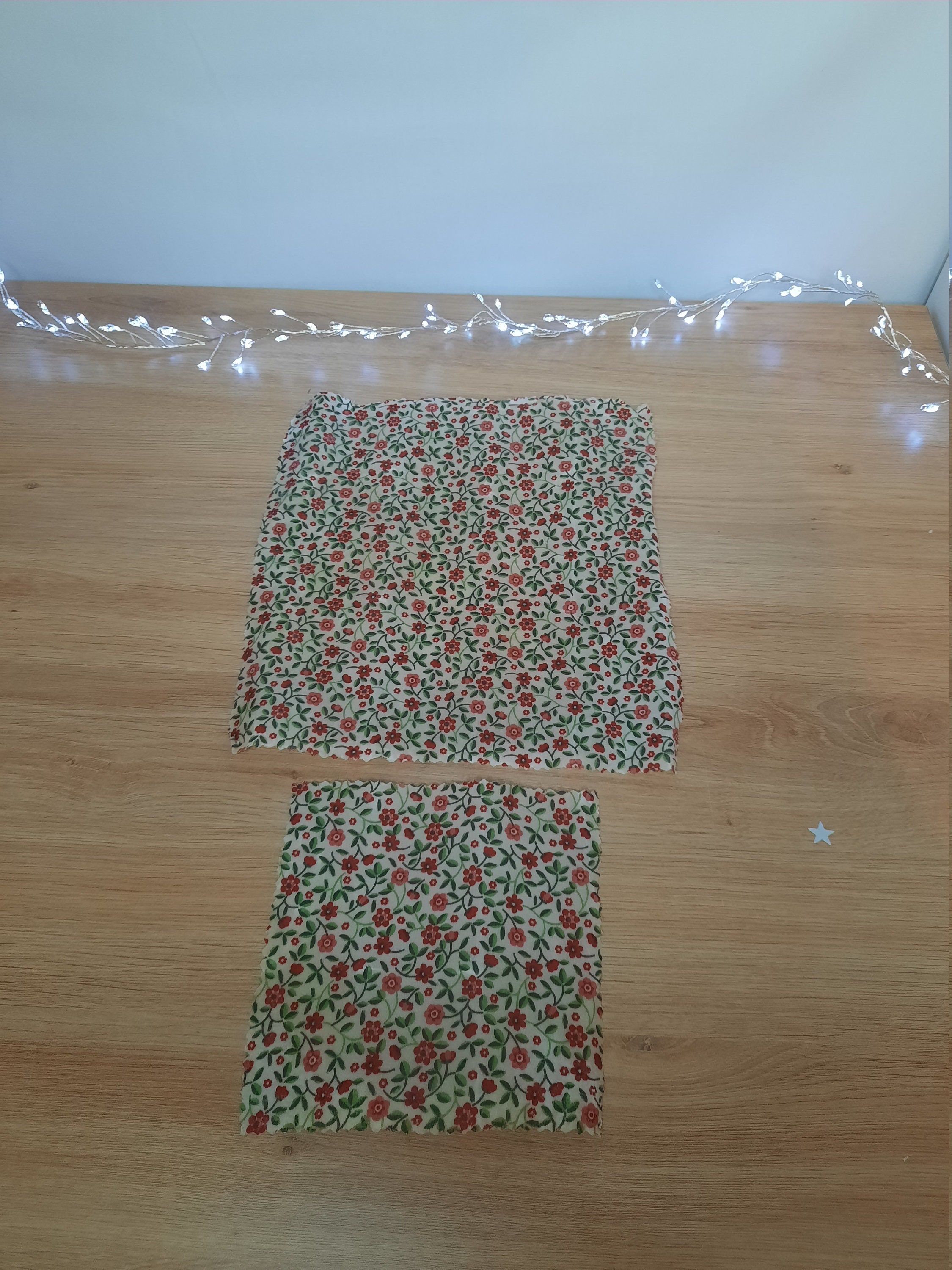 Lot de 2 Bee Wrap - Emballage Alimentaire à La Cire d'abeille Fleur