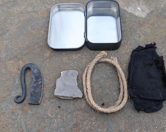 Handgesmede vuursteenstok met Firestarter-kit