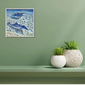 Ölgemälde, Original Painting, Kunst Malerei, Delfin, Meer