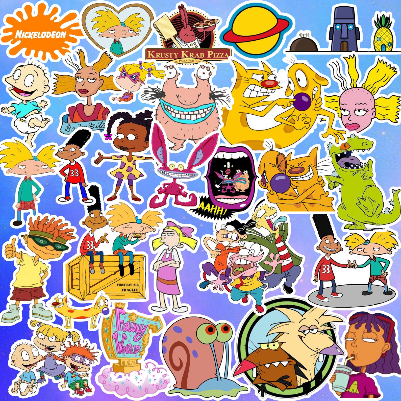 Nickelodeon Stickers Cute Stickers Funny Decals Macbook - Etsy