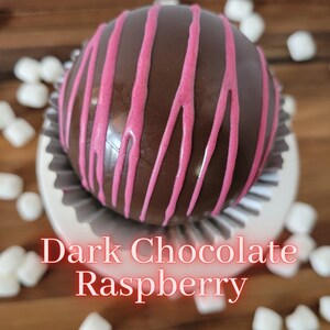 Dark Chocolate Raspberry Hot Cocoa Bombs