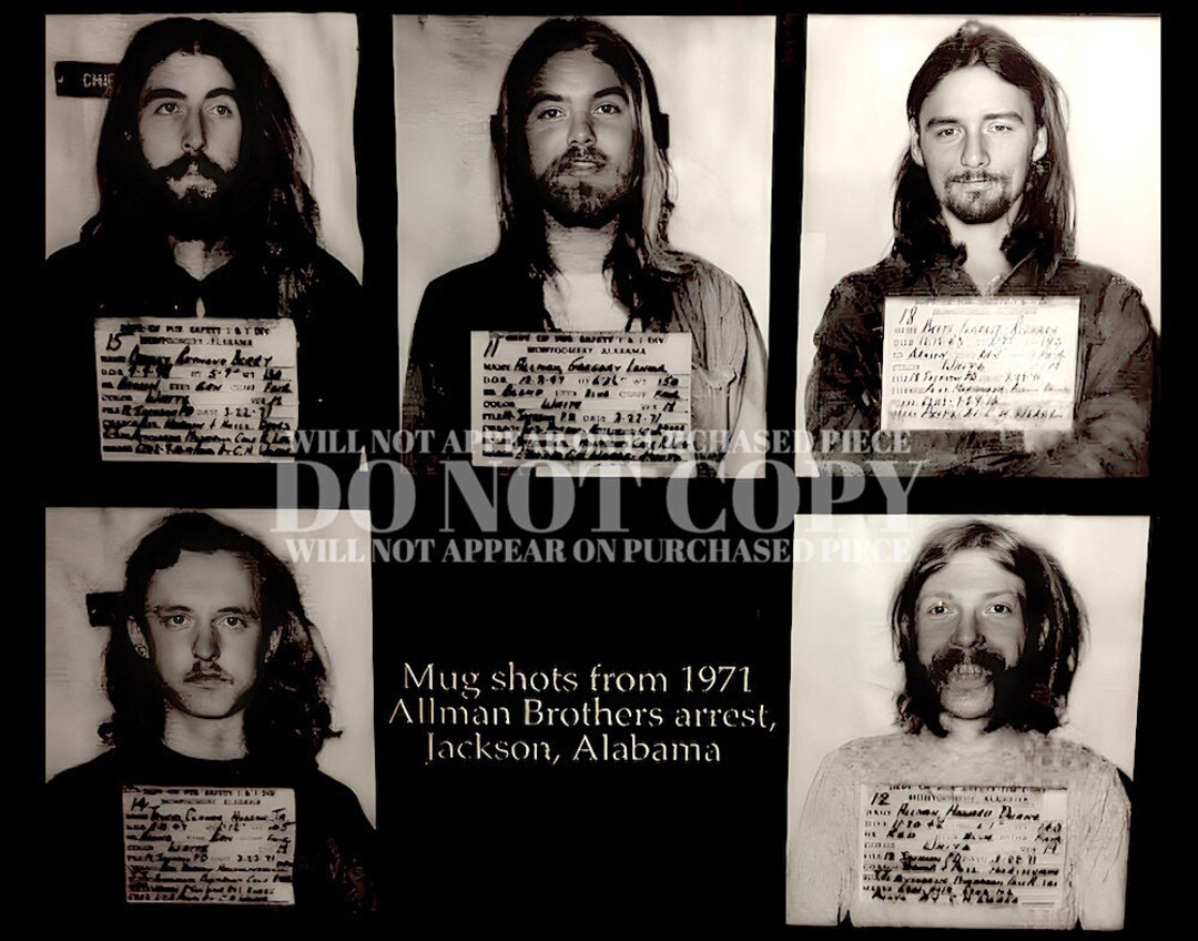 The Allman Brothers Band Mugshot Collection 11 X 14 Etsy