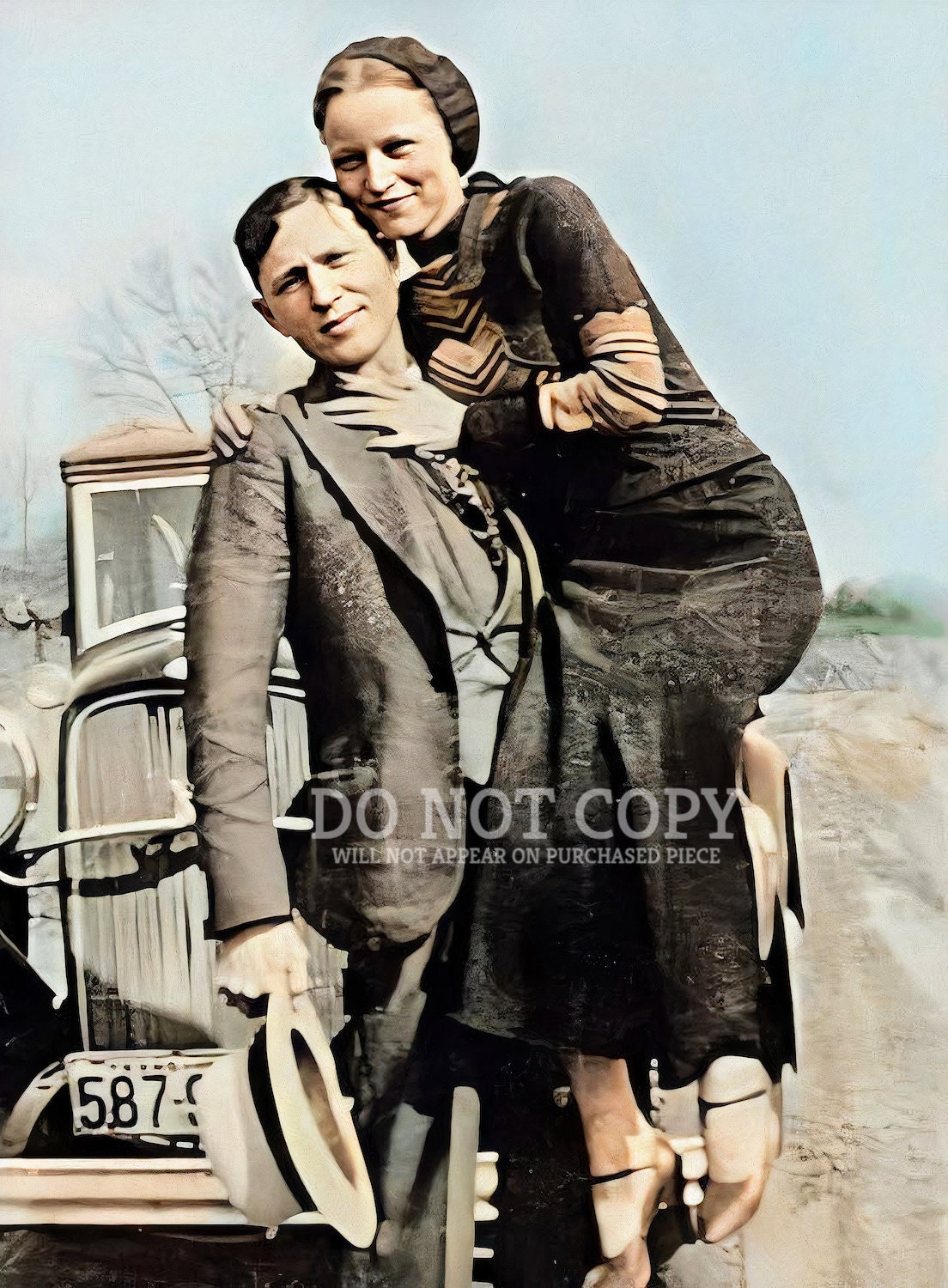 Bonnie and Clyde Photograph 11 X 15 Coolest 1934 Color Etsy