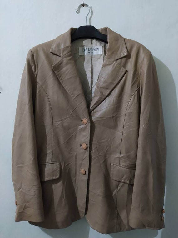 Vintage balmain leather blazer