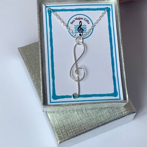 Music Necklace, Treble Clef Necklace, Music Gift, Handmade Jewellery, Music Teacher Gift, Music lover gift, Musical Gift, Music Pupil Gift