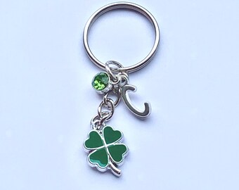Family Crests Portachiavi Lucky Irish Shamrock in pelle