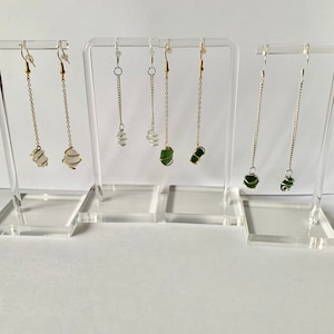 Sea Glass Dangle Earrings. Drop Earrings, Handmade Jewellery, Sea Glass Earrings, Seaham Sea Glass