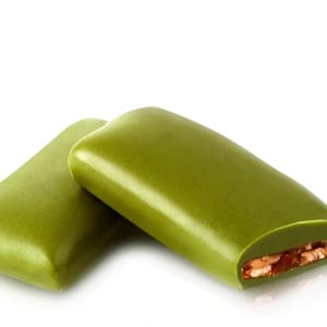 Pistachio Candy Bar: Chocolate Covered Almond Croquant