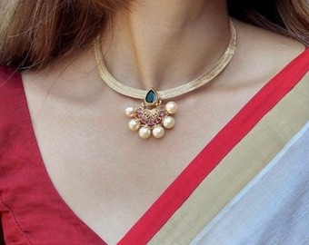 PANOPLY PANOPLY Pretty pendant necklace for modern indian women jewellery set/traditional jewel/indian jewellery/kemp jewellery