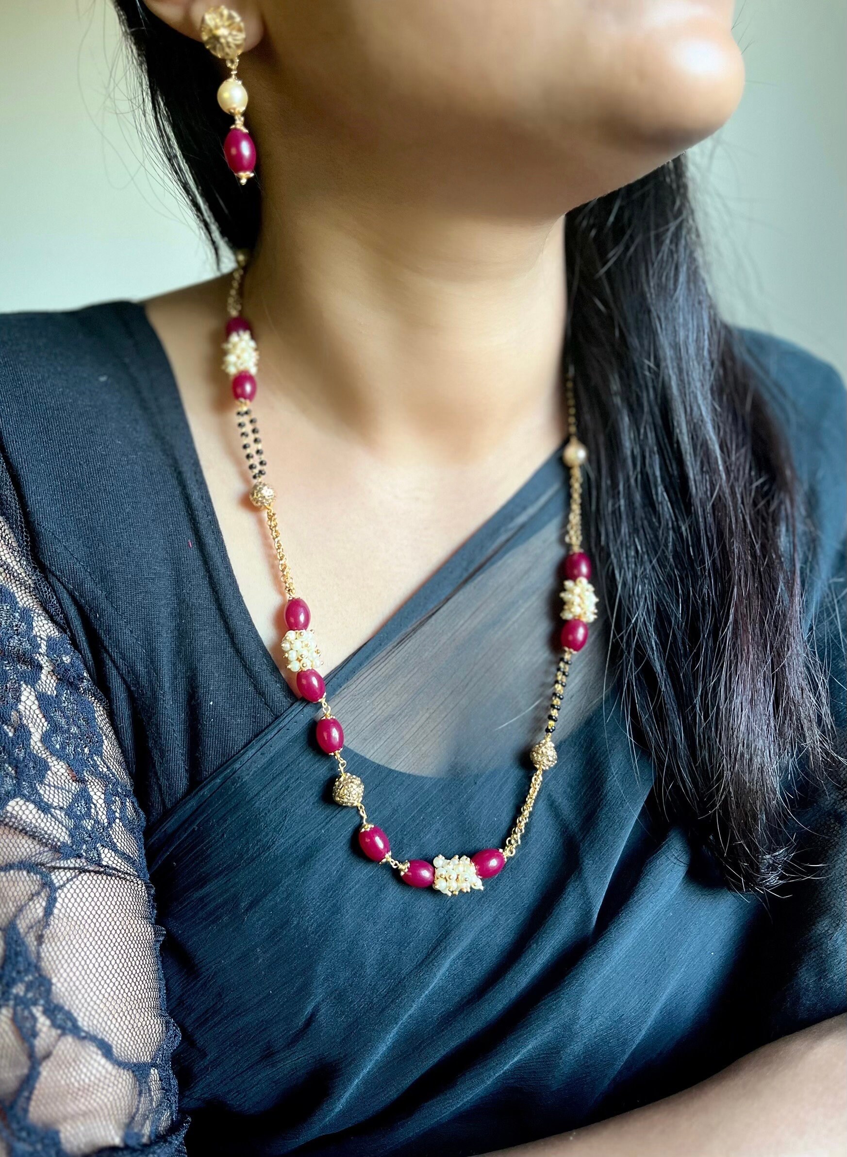 Beads necklace deals designs indian style