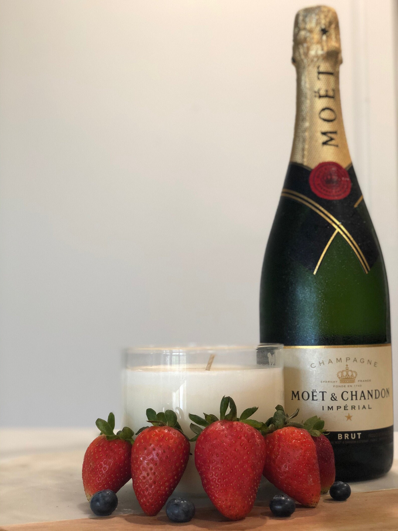 Champagne and strawberry candle with surprise large Etsy