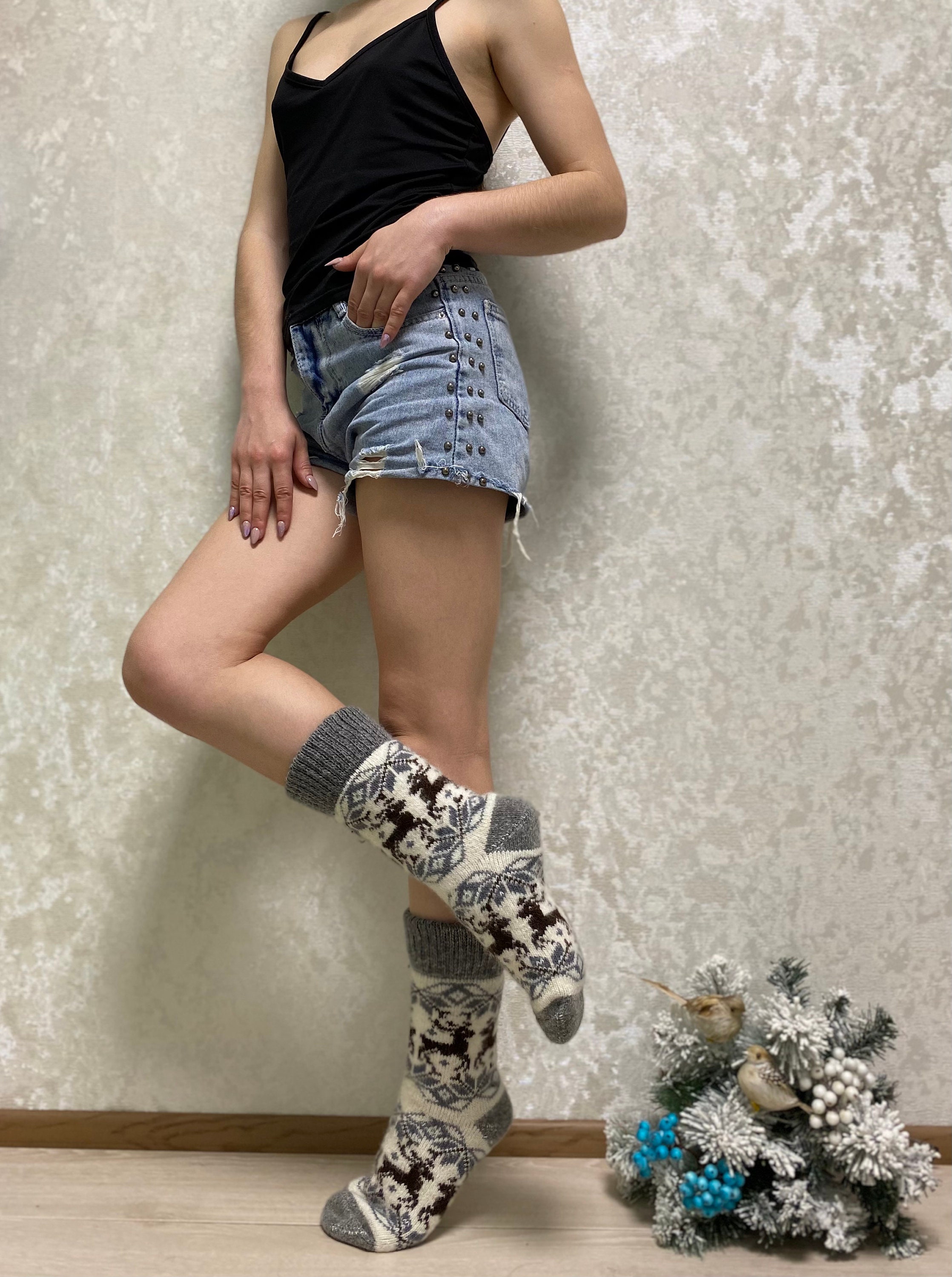 Knitted wool socks for girl EU 3741 Reliable Woman socks Etsy