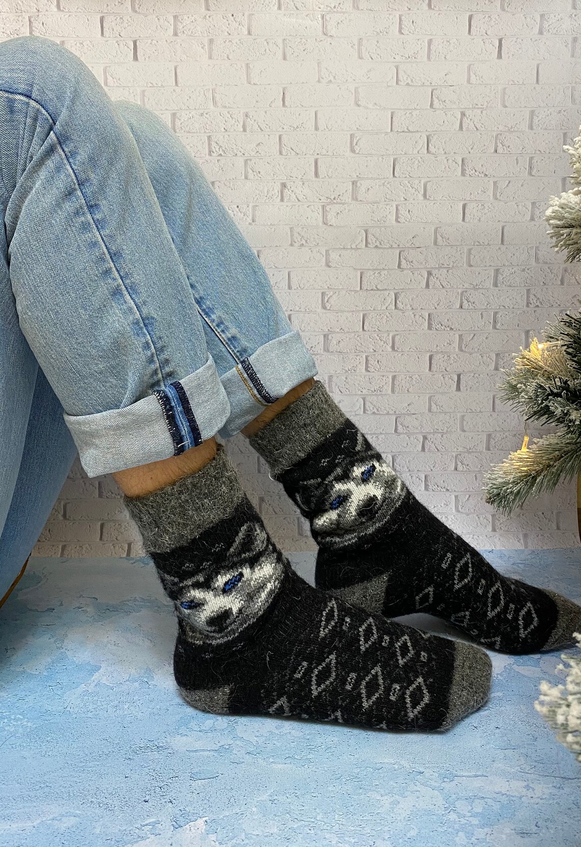 Wool knitted socks woolen men EU 4245 merino wool fine Angora Etsy