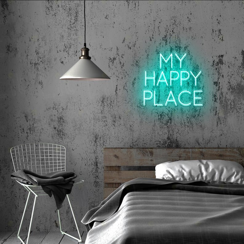 My happy place neon sign LED Letter neon sign Custom neon Etsy