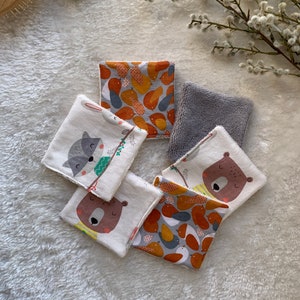 Set of 6 Washable cotton & bamboo wipes