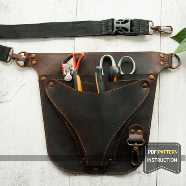 Floral belt bag pattern, Floral belt bag pdf, Tools belt bag pdf, Tools belt bag pattern, Garden belt bag pattern,Leather garden bag pattern